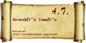 Arendás Tamás névjegykártya