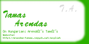 tamas arendas business card